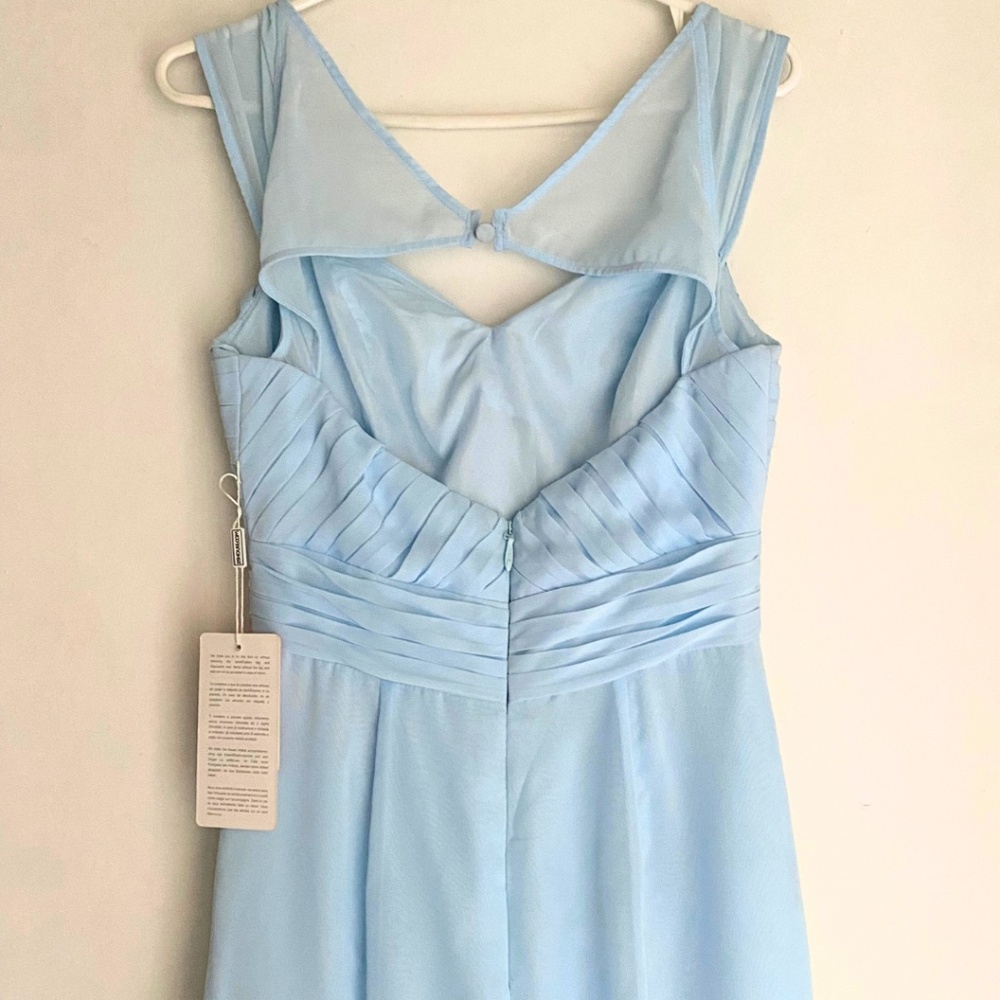 NWT JJ’s House Sky Blue Shoulder Cut Out Back Bridesmaid/Wedding Dress [US 6] - Picture 8 of 12